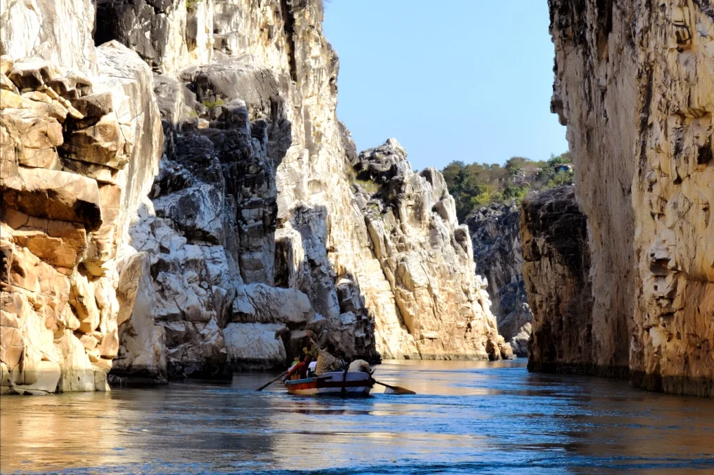 The Narmada River between the marble rocks of Bhedaghat